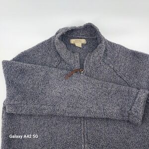 Natural Reflections Cozy Sherpa Fleece Zip Up Jacket Gray Size L